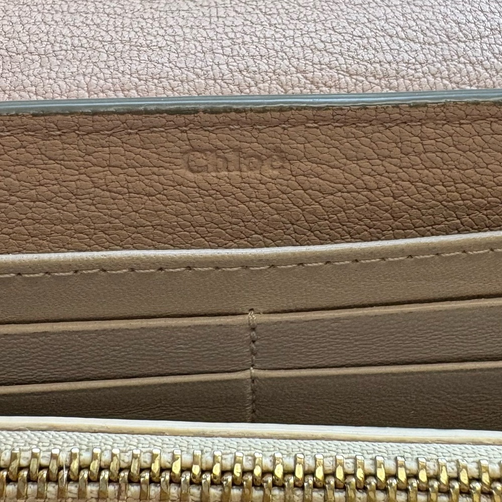 Chloe Drew Leather Long Wallet in Pink, Gold Hardware - Picture 7 of 14